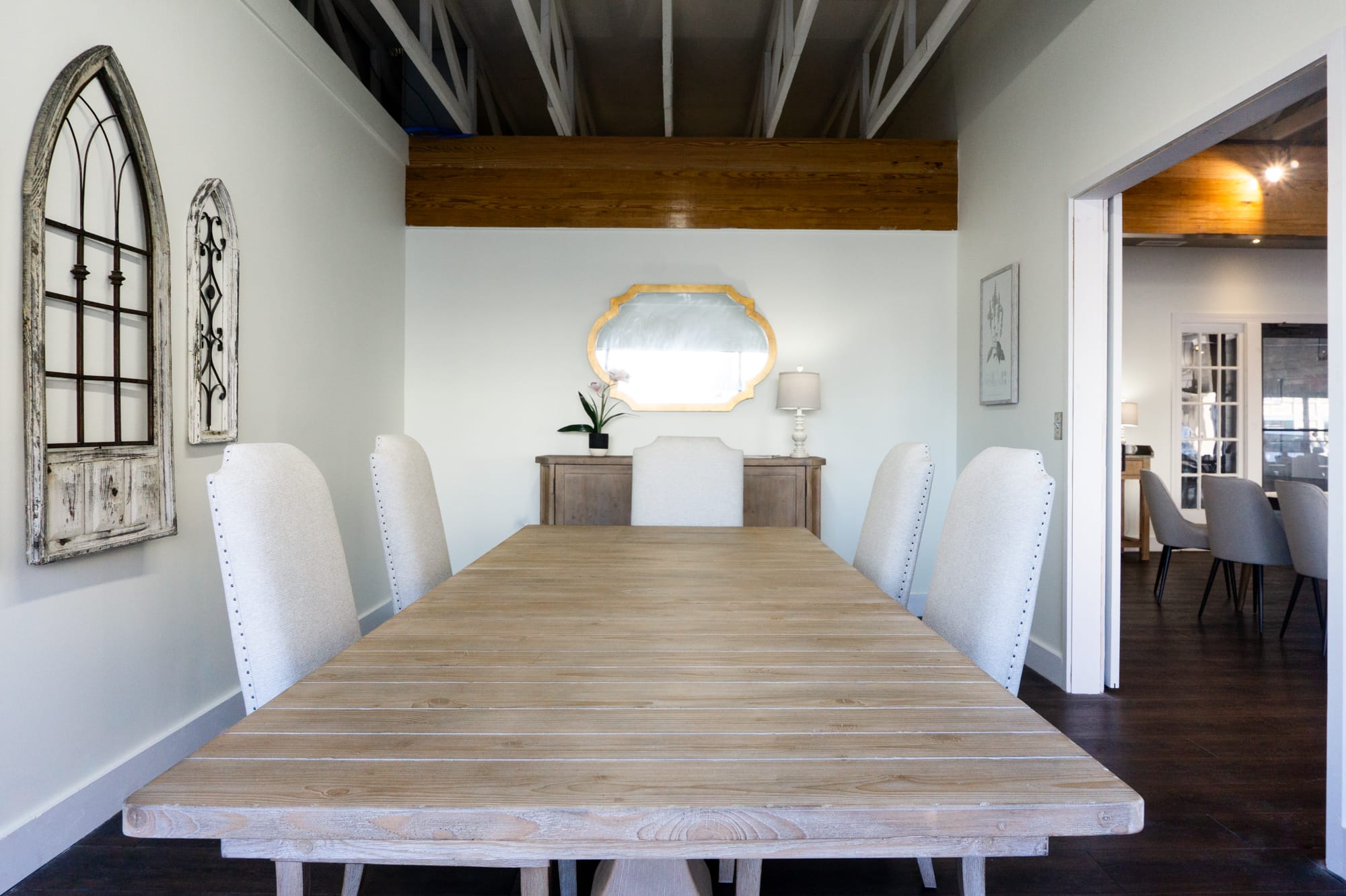 Long dining table set for an intimate gathering